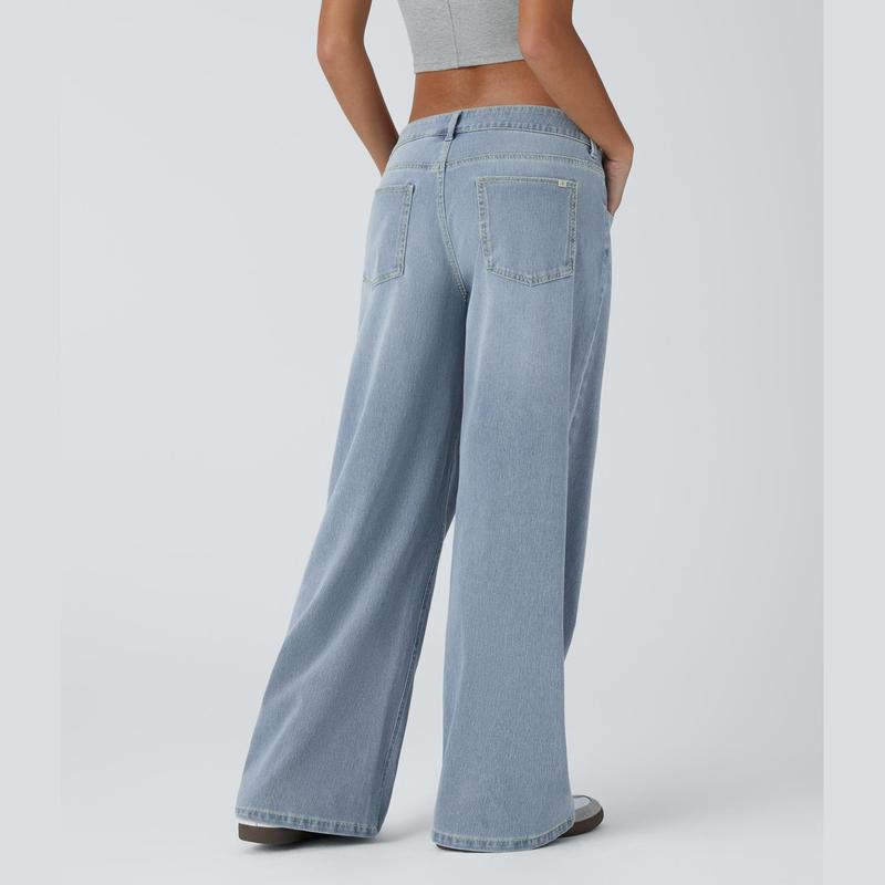Lounge Flex PerfectFit™ Asymmetric Baggy Wide-Leg Jeans - Lounge